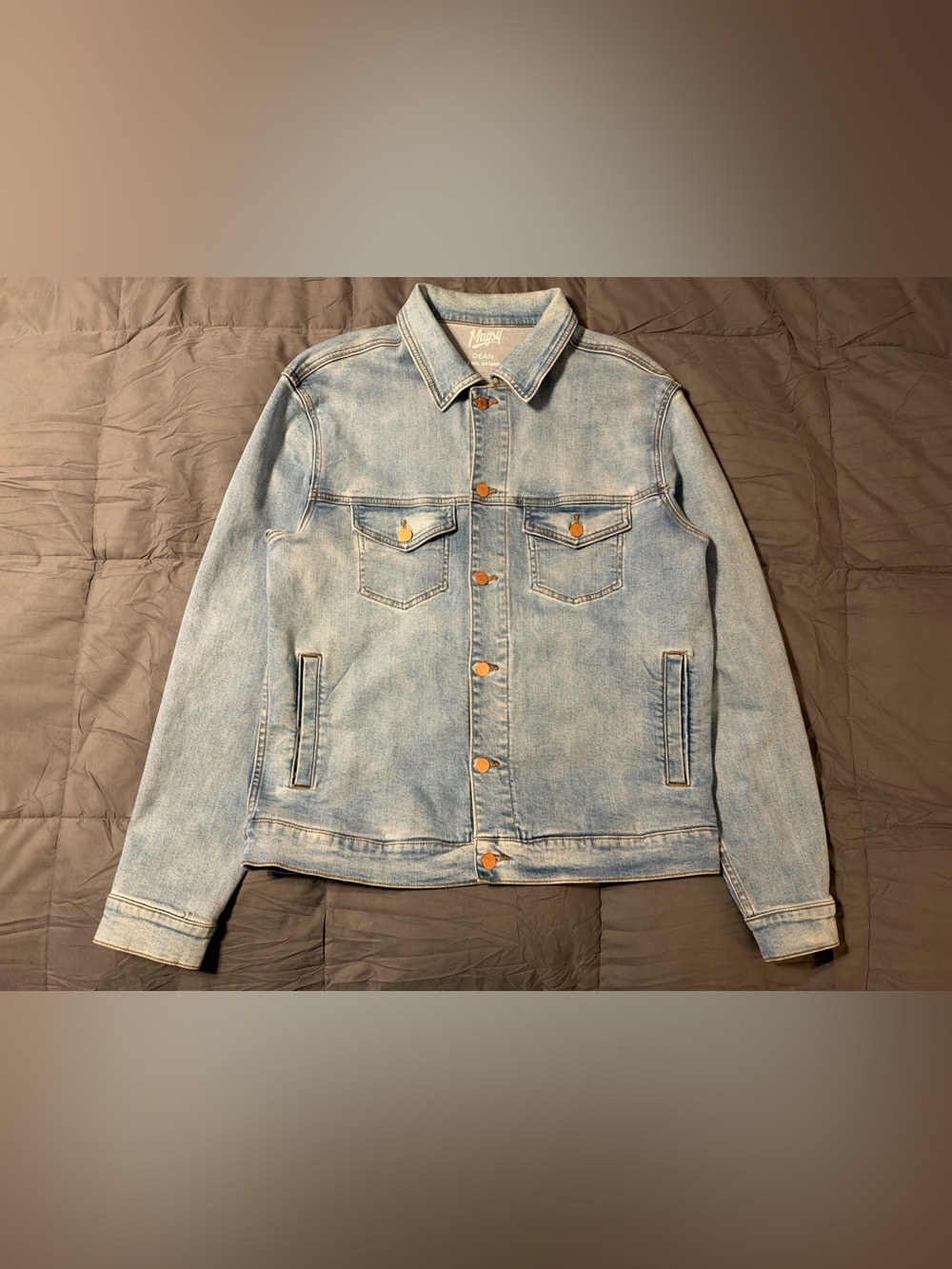 Mugsy Jeans Dean Denim Jacket Light Wash Trucker Men’s XL DE1MBL-XL